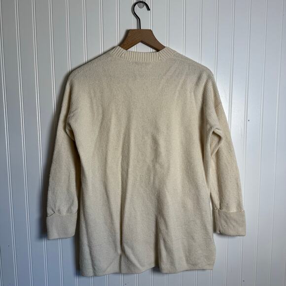 Madewell Asherton Waffle Cardigan Cream Sweater Wool Alpaca Blend Women’s XS - Picture 3 of 10